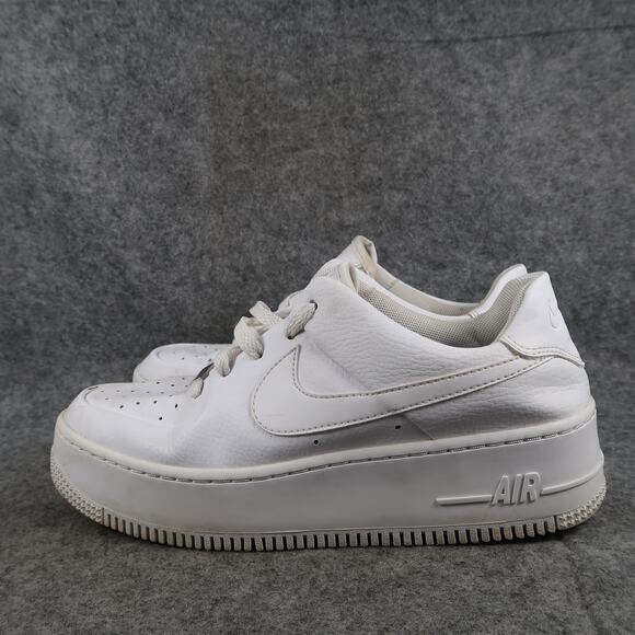 Nike Shoes Womens 8.5 Air Force 1 Sage Low Triple White Casual Sneaker Platform - Picture 6 of 15